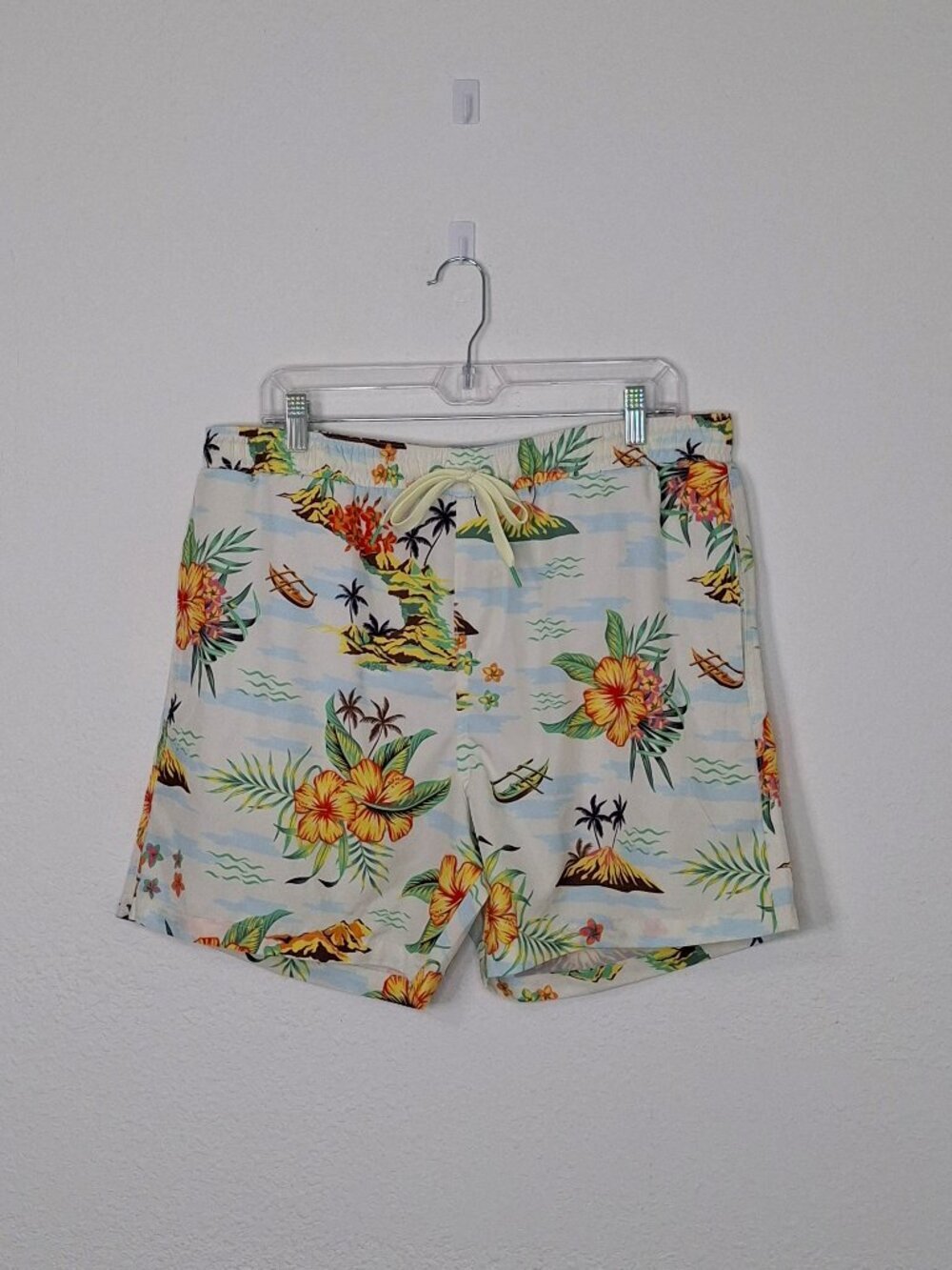Fresh Prints of Bel-Air Mens Hawaiian Swim Trunks Sz XL Tropical Novelty Print